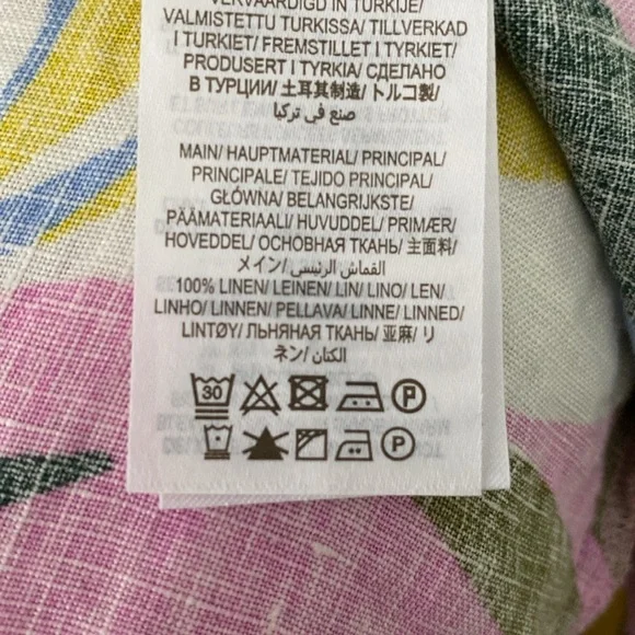 Boden Laurie Linen Mini Dress in Plum Blossom Tropical Flora Sleeves Size 6 - Picture 15 of 15